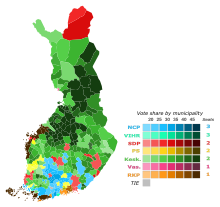 2019 European Parliamentary Election in Finland by municipality