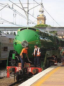 3801 at Newcastle preparing to head south with a Newcastle Flyer special in 2007 3801 at Newcastle.jpg