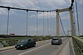 3 ponts comme celui-ci proche l'un de l'autre près de Montfaucon (Gard), de droite à gauche on a pont pour tous passage, pont autoroutier et pont pour train, le rhône.JPG]]