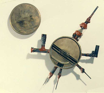 Lawrence's original 4.5-inch (11 cm) cyclotron