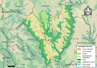 Mappa a colori che mostra l'uso del suolo.