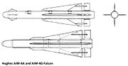 AIM-4A and AIM-4G missile line drawings