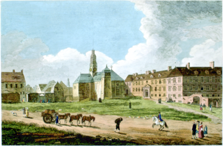 View of the closed Jesuit College in 1761. The College was forced to close in 1759 with the beginning of British rule.