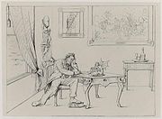 Adalbert J Volck Writing the Emancipation Proclamation political cartoon