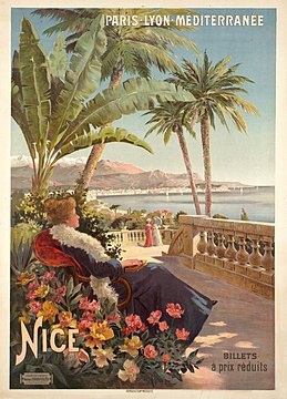 1900 PLM poster by Hugo d'Alesi for the promotion of the French Riviera region