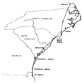 Aircraft flight path from NC to GA, running near the local VORTAC stations.png