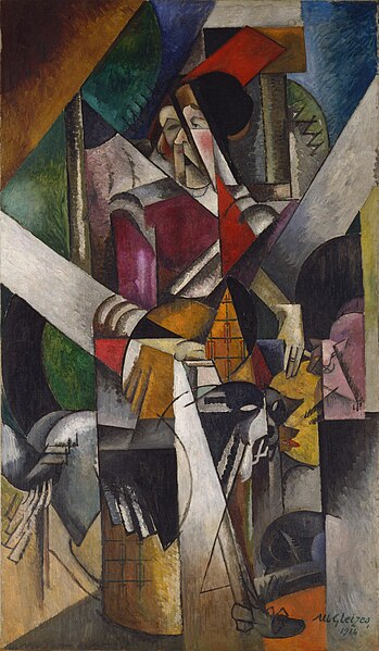 File:Albert Gleizes, 1914, Woman with Animals, oil on canvas, 196.4 x 114.1 cm, Peggy Guggenheim Collection.jpg