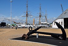 HMS Gannet at Chatham Historic Dockyard Anchor and HMS Gannet at Chatham Dockyard.jpg