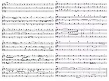Moderne Partitur: Fuga op. III Nr. II (1759) von Anna Bon di Venezia