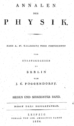 Annalen der physik Titelblatt 1824 Poggendorf Band 77.gif
