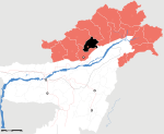 Карта на местоположението на район Аруначал Прадеш Долен Субансири.svg