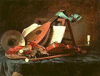 Anne Vallayer-Coster, Die Eienskappe van Musiek (c. 1770)