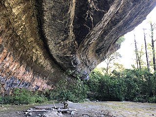 Ballroom Overhang Limestone outcrop in New Zealand