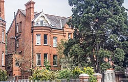 Ballsbridge features architecture from the Georgian, Victorian, and Edwardian periods and is known for its high property prices[5]