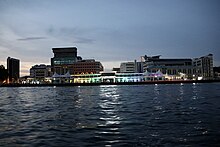 Night view of the Brunei Energy Hub and Royal Wharf from the Brunei River Bandar Seri Begawan 27 May 2023 10.jpg