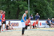 Deutsch: Beachhandball Europameisterschaften 2019 (Beach handball Euro); Tag 3: 4. Juli 2019 – Männer, Platzierungsrunde Gruppe III, Italien-Montenegro 2:0 (22:15, 18:7) English: Beach handball Euro; Day 3: 4 July 2019 – Men Consolation Round Group III – Italy-Montenegro 2:0 (22:15, 18:7)