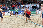 Deutsch: Beachhandball Europameisterschaften 2019 (Beach handball Euro); Tag 6: 7. Juli 2019 – Männerfinale, Dänemark-Norwegen 2:0 (25:18, 19:16) English: Beach handball Euro; Day 6: 7 July 2019 – Men's Final – Denmark-Norway 2:0 (25:18, 19:16)