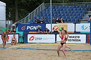 Deutsch: Beachhandball Europameisterschaften 2019 (Beach handball Euro); Tag 2: 3. Juli 2019 – Frauen, Vorrunde Gruppe D, Ukraine-Deutschland 2:0 (23:22, 32:24) English: Beach handball Euro; Day 2: 3 July 2019 – Women Preliminary Round Group D – Ukraine-Germany 2:0 (23:22, 32:24)