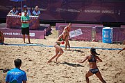 Deutsch: Beachhandball bei den Olympischen Jugendspielen 2018; Tag 4, 10. Oktober 2018; Mädchen, Vorrunde, Gruppe A - Ungarn-Chinese Taipei (Taiwan) 2:0 English: Beach handball at the 2018 Summer Youth Olympics at 10 October 2018 – Girls Preliminary Round Group A‎ – Hungary-Chinese Taipei 2:0