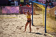 Deutsch: Beachhandball bei den Olympischen Jugendspielen 2018; Tag 3, 10. Oktober 2018; Mädchen, Vorrunde, Gruppe B - Niederlande-Argentinien 2:0 English: Beach handball at the 2018 Summer Youth Olympics at 10 October 2018 – Girls Preliminary Round Group B‎ – Netherlands-Argentina 2:0