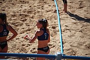 Deutsch: Beachhandball bei den Olympischen Jugendspielen 2018; Tag 3, 10. Oktober 2018; Mädchen, Vorrunde, Gruppe B - Niederlande-Argentinien 2:0 English: Beach handball at the 2018 Summer Youth Olympics at 10 October 2018 – Girls Preliminary Round Group B‎ – Netherlands-Argentina 2:0