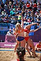 Deutsch: Beachhandball bei den Olympischen Jugendspielen 2018 in Buenos Aires; Tag 7, 13. Oktober 2018; Mädchen, Halbfinale – Niederlande-Kroatien 0:2 English: Beach handball at the 2018 Summer Youth Olympics in Buenos Aires at 13 October 2018 – Girls Semifinal – Netherlands-Croatia 0:2 Español: Handball de playa en los Juegos Olimpicos de la Juventud Buenos Aires 2018 en 13 de octubre de 2018 – Semifinales Femeninas - Países Bajos-Croacia 0:2