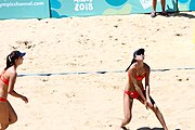 Deutsch: Beachvolleyball bei den Olympischen Jugendspielen 2018; Tag 9, 15. Oktober 2018; Mädchen, Viertelfinale: Italien-China 2–0 (21–16/21–9) English: Beach volleyball at the 2018 Summer Youth Olympics at 15 October 2018 – Girls Quarterfinals: Italy-China 2–0 (21–16/21–9)