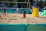 Deutsch: Beachvolleyball bei den Olympischen Jugendspielen 2018; Tag 8, 14. Oktober 2018; Mädchen, Achtelfinale – Bolivien-Puerto Rico 0:2 (18–21/18–21 ) English: Beach volleyball at the 2018 Summer Youth Olympics at 14 October 2018 – Girls Round of 16 – Bolivia-Puerto Rico 0:2 (18–21/18–21 )