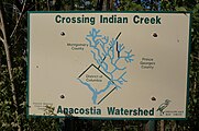 English: In Berwyn Heights, Maryland, a sign atIndina Creek