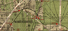 Bahnhöfe Papestraße auf einer Karte von 1903