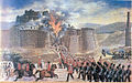 لوحة تظهر اقتحام القوات البريطانية-الهندية لقلعة غزنة في معركة غزنة 23 يوليو 1839 وهي من أبرز معارك الحرب الإنجليزية الأفغانية الأولى