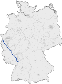 Mapa da localização da auto-estrada A 61 in Deutschland
