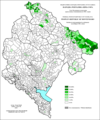 Share of Muslims in Montenegro by settlements 1961