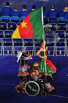 Kamerun paralympische Flagge Bearer.jpg