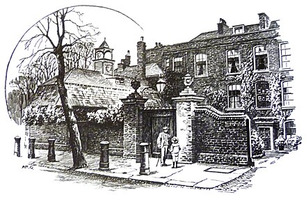Cannon Hall, Hampstead, drawn by A.R. Quinton, 1911, where du Maurier spent much of her childhood.