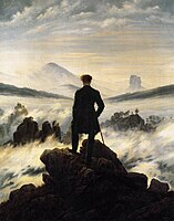 Der Wanderer über dem Nebelmeer by Caspar David Friedrich (1818).