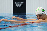 Cesar Cielo participando dos jogos olímpicos Londres 2012