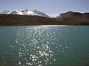 Chandra Taal reflecting evening sun