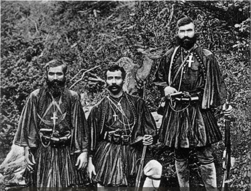 Chieftains Nicolaos Strembinos, Anagnostakos and Georgios Thomopoulos (Gongos)