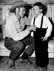 Connors and son, Jeffrey, on The Rifleman set in 1959. Jeffrey had a role as Toby Halperin in the episode Tension.
