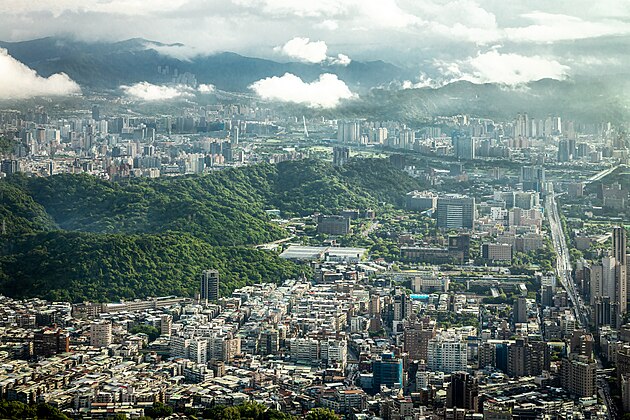 View of Taipei from the south-east side of Taipei 101.