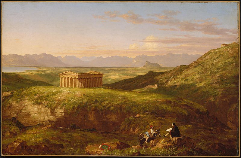 File:Cole Thomas The Temple of Segesta with the Artist Sketching 1843.jpg