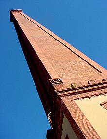 The obelisk chimney on the grounds of Sibley Mill is the only remaining structure from the original Confederate Powderworks. Confederate Powder.jpg