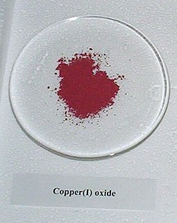 Copper(I) oxide Chemical compound - an oxide of copper with formula Cu2O