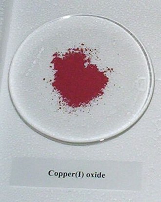 A sample of copper(I) oxide. CopperIoxide.jpg