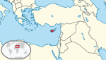 Vyznačení Kypru v mapě
