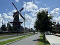 The mill, its dwelling and warehouse along the Phoenixstraat in August 2023.