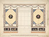 Projeto de sala em estilo etrusco ou pompeiano, de 1833, no Metropolitan Museum of Art (Nova York)