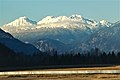 The Mount Meager volcanic complex as seen northeast from Pemberton