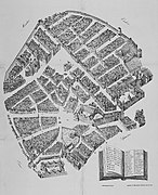 Carte de la ville en 1634.